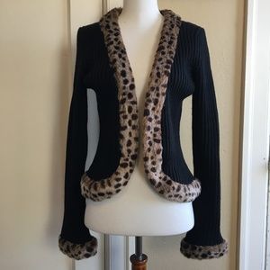 Sweater w/ Faux Fir Trim